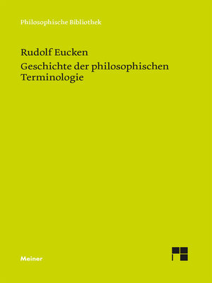 cover image of Geschichte der philosophischen Terminologie